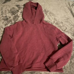 Burgundy Crop Hoodie